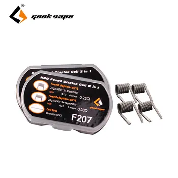 

8pcs GeekVape N90 Fused Clapton Coil 2 in 1 with 26ga(N90)*2 + 40ga(N80) & 28ga(N90)*3 + 40ga(N80) for RDA/RTA/RDTA Build Wire