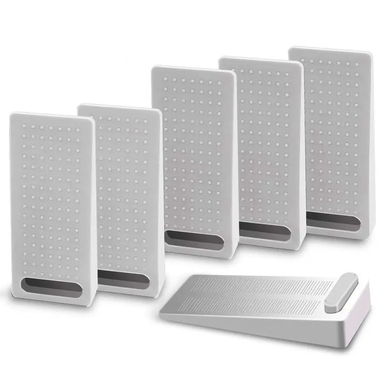 

6 PCS Door Wedge Rubber, Door Stopper, Heavy Duty Slip-resistant and Stackable Door Holders, Adjustable Height and Strong Grip