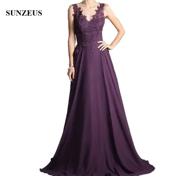 Long Purple Chiffon Mother Of The Bride Dresses A Line V-neck Tank Floor Length Women Party Gowns Elegant Appliques Lady Dress
Long Purple Chiffon Mother Of The Bride Dresses A Line V-neck Tank Floor Length Women Party Gowns Elegant Appliques Lady Dress