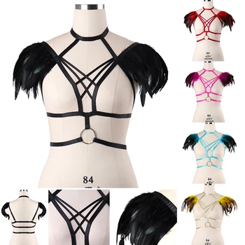 Festival Rave Shoulder Feather Body Harness Belt Halloween Slave Hollow Out Chest Bra Club Party Bondage Harness Lingerie Bra
Festival Rave Shoulder Feather Body Harness Belt Halloween Slave Hollow Out Chest Bra Club Party Bondage Harness Lingerie Bra