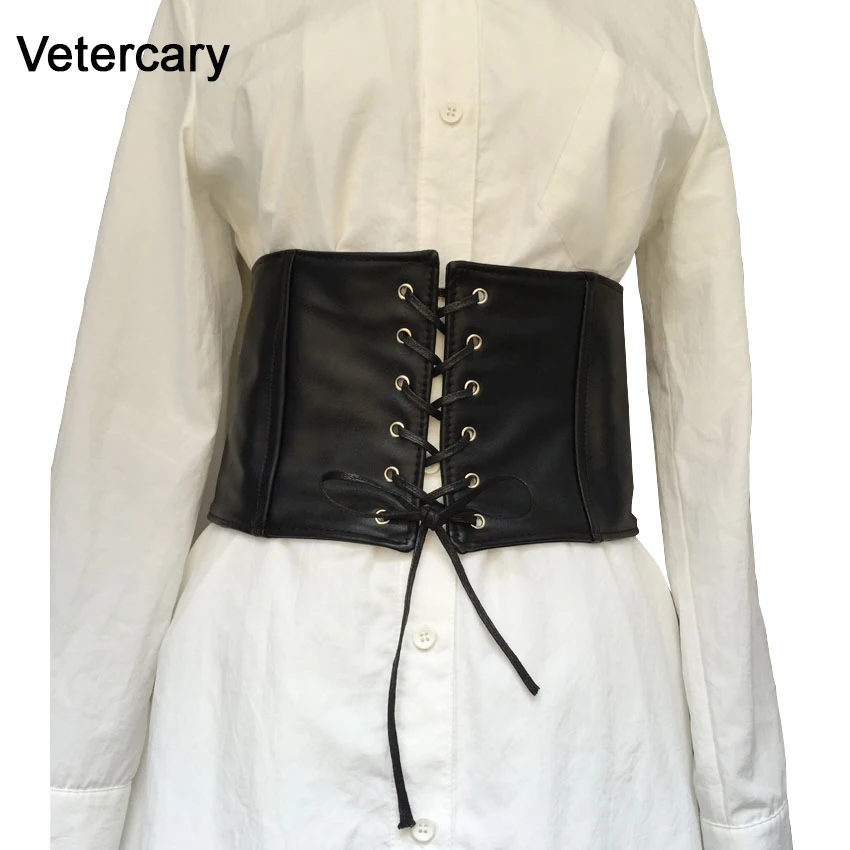 Hot Sale Good Quality Black Faux Leather soft Women tied up Corset Belt Shape-Belly cummerbunds black Lady party decorate dress
Hot Sale Good Quality Black Faux Leather soft Women tied up Corset Belt Shape-Belly cummerbunds black Lady party decorate dress
