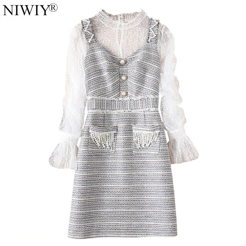 NIWIY Brand Dress Women Two Piece Sets 2019 Autumn Mesh Tops + Sleeveless Party Dress Ropa Mujer Invierno Love Republic N9374
NIWIY Brand Dress Women Two Piece Sets 2019 Autumn Mesh Tops + Sleeveless Party Dress Ropa Mujer Invierno Love Republic N9374