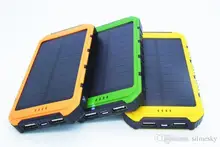 Free LED Gifts High Quality 10000mAh Power Bank Waterproof Solar PowerBank 2A Output Mobile Phone Universal Portable Charger