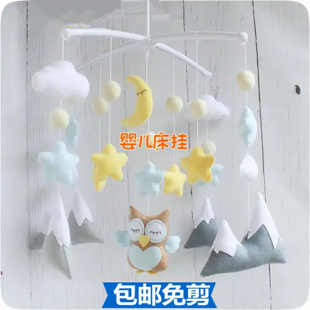 Diy Handmade Non Woven Star Moon Musical Crib Bed Bell Baby Rattle
