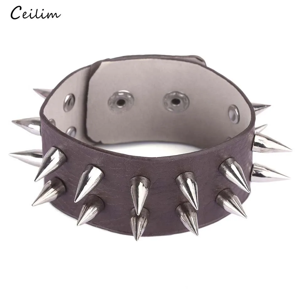 Adjustable Punk Rock Rivet Stud Spike Leather Cuff Bangle Bracelet for Women Colorful Elastic Wide Bracelets Wristband Jewelry
Adjustable Punk Rock Rivet Stud Spike Leather Cuff Bangle Bracelet for Women Colorful Elastic Wide Bracelets Wristband Jewelry