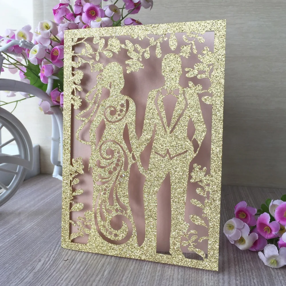 40pcs Laser Cut Glitter Rose Gold PinkSilver Color Romantic Bride&bridegroom Couple Engagement Marriage Wedding Invitation Card
40pcs Laser Cut Glitter Rose Gold PinkSilver Color Romantic Bride&bridegroom Couple Engagement Marriage Wedding Invitation Card