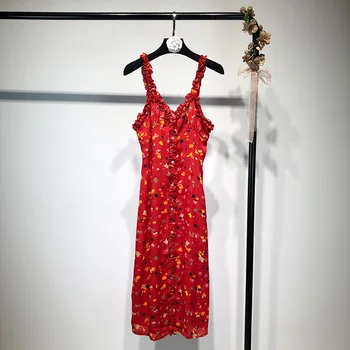 Women's Summer Strap Long/Mini Dress Button Ruffles Sexy Casual Dress V collar Sweet Dress Floral Print Vestidos Sundress 2018
Women's Summer Strap Long/Mini Dress Button Ruffles Sexy Casual Dress V collar Sweet Dress Floral Print Vestidos Sundress 2018