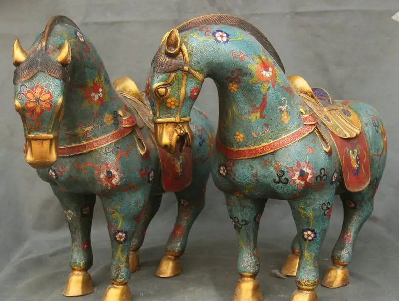 Details about 19" Chinese Cloisonne Enamel Bronze Gilt Dynasty Palace Tang Horse Statue Pair
Details about 19" Chinese Cloisonne Enamel Bronze Gilt Dynasty Palace Tang Horse Statue Pair