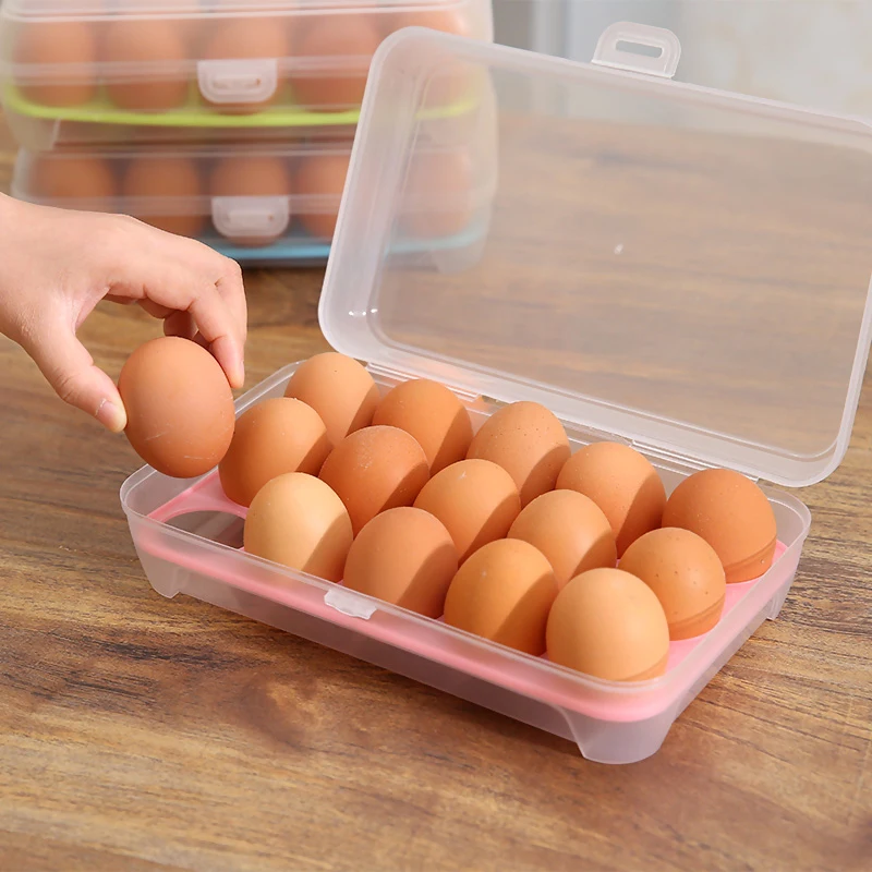 Creative Egg Storage Box Home Kitchen Refrigerator 15 Grid Egg Collision Single Layer Transparent Storage Box Portable Egg Tray
Creative Egg Storage Box Home Kitchen Refrigerator 15 Grid Egg Collision Single Layer Transparent Storage Box Portable Egg Tray