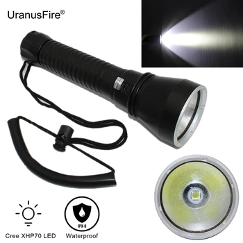 

4000 Lumen XHP70 LED Diving Flashlight Underwater 100M Waterproof Tactical Torch Lamp White Light for Scuba Diver