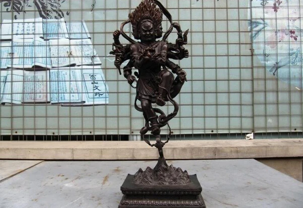 S0874 22"Tibet Buddhism 100% Pure Bronze Eight Arm Hands MAHAKALA Buddha Statue D0318
S0874 22"Tibet Buddhism 100% Pure Bronze Eight Arm Hands MAHAKALA Buddha Statue D0318