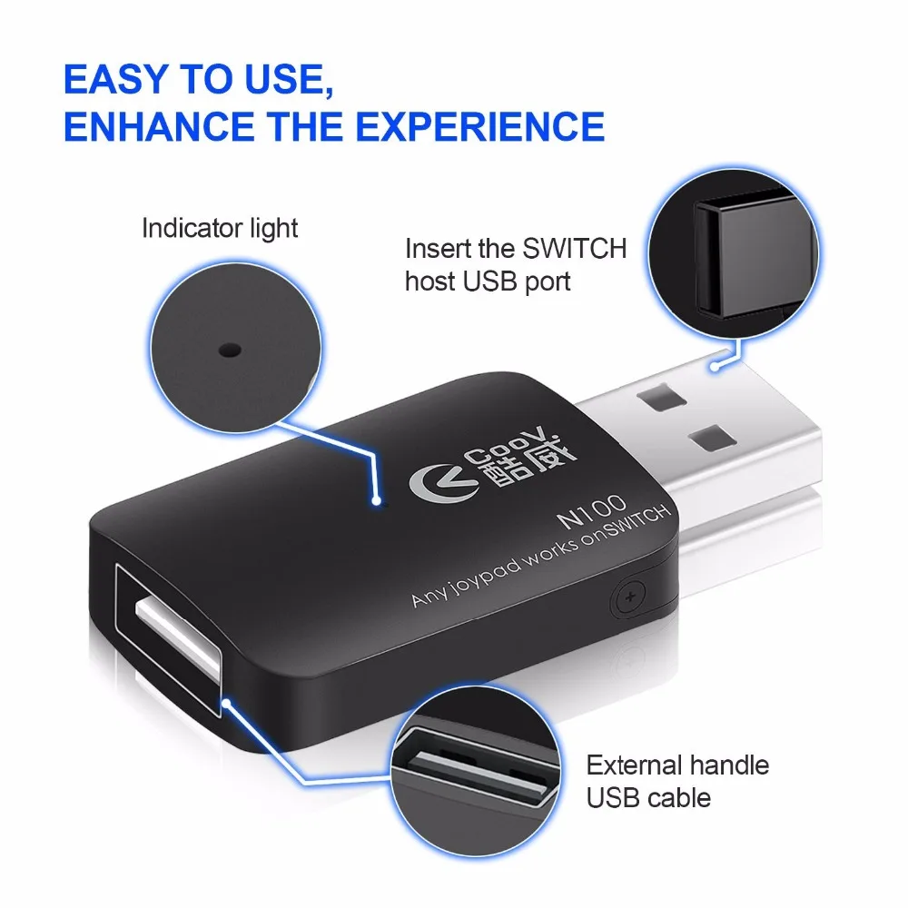 Coov N100 PRO For PS4/Xbox One/Xbox 360 USB Controller Converter Adapter To Nintendo Switch NS Wired GamePad Joystick Converter
Coov N100 PRO For PS4/Xbox One/Xbox 360 USB Controller Converter Adapter To Nintendo Switch NS Wired GamePad Joystick Converter