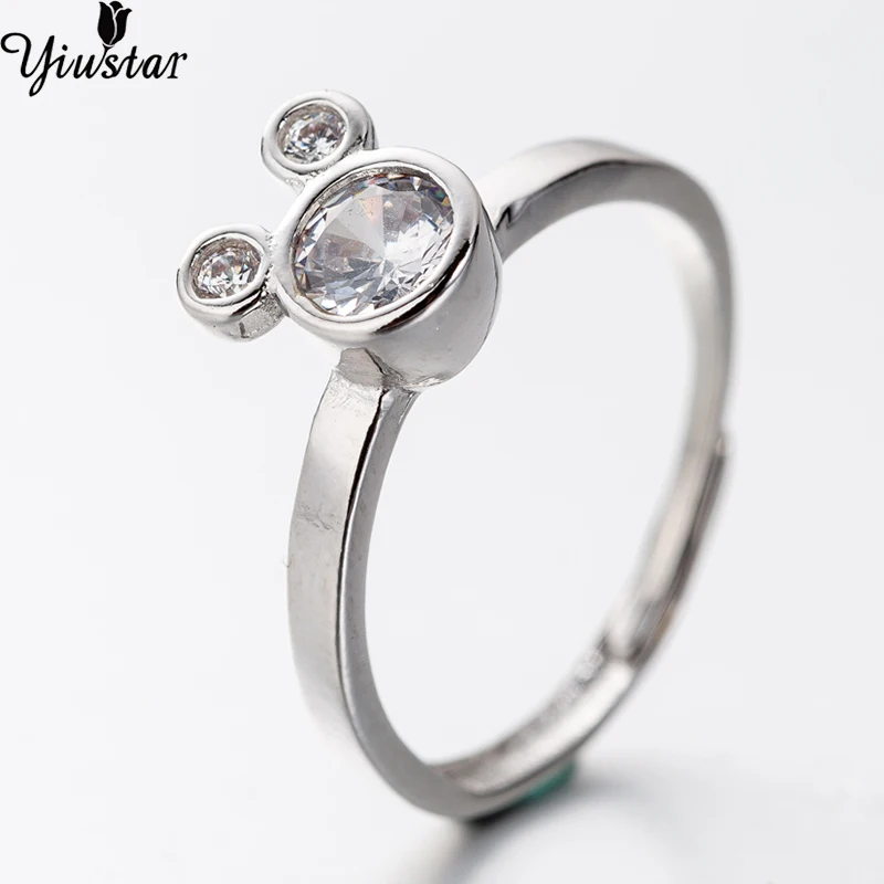 yiustar Fashion Crystal Mouse Head Rings for Women Silver Plated Mickey Finger Ring Wedding Jewelry Cartoon Animal Open Rings
yiustar Fashion Crystal Mouse Head Rings for Women Silver Plated Mickey Finger Ring Wedding Jewelry Cartoon Animal Open Rings