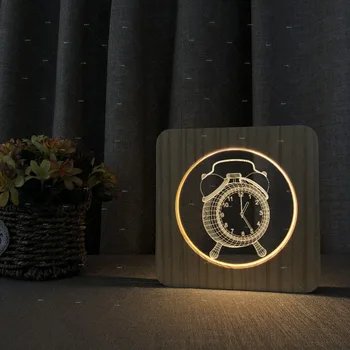 The alarm clock 3D design Wooden acrylic night for club cafe room store decor bedroom table lamp
The alarm clock 3D design Wooden acrylic night for club cafe room store decor bedroom table lamp