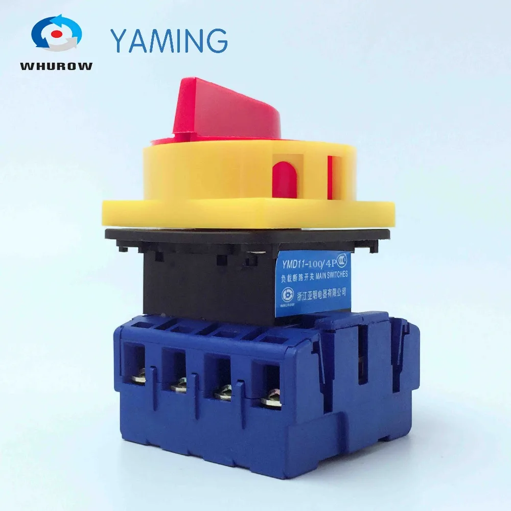Yaming Locking isolator switch with padlock panel 100A 4 Phases 2 position on-off Changeover rotary switch YMD11-100A/4P
Yaming Locking isolator switch with padlock panel 100A 4 Phases 2 position on-off Changeover rotary switch YMD11-100A/4P