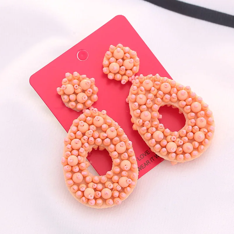 Aretes beads handmade Boho Fashion Beads Drop Earrings For Women Colorful Dangle Statement Earrings Jewelry Christmas Gifts Croal