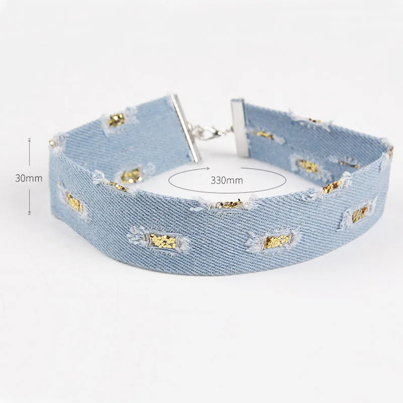 2019 Fashion Light Blue Wash Denim Choker Gothic Punk Jeans Fabric Tattoo Choker Necklace for Women Colliar Fashion Jewelry
2019 Fashion Light Blue Wash Denim Choker Gothic Punk Jeans Fabric Tattoo Choker Necklace for Women Colliar Fashion Jewelry