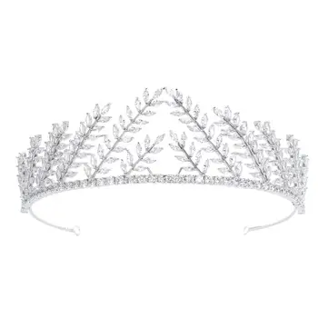 Leaves Design Cubic Zirconia Wedding Bridal Tiara Crown Women Girl Prom Hair Jewelry Accessories Real Platinum Plated CH10271
Leaves Design Cubic Zirconia Wedding Bridal Tiara Crown Women Girl Prom Hair Jewelry Accessories Real Platinum Plated CH10271