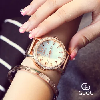Hot Sale GUOU WristWatches Women Luxury Brand Fashion Rhinestone watches Stainless Steel Exquisite Ladies Watch relogio feminino 
Hot Sale GUOU WristWatches Women Luxury Brand Fashion Rhinestone watches Stainless Steel Exquisite Ladies Watch relogio feminino