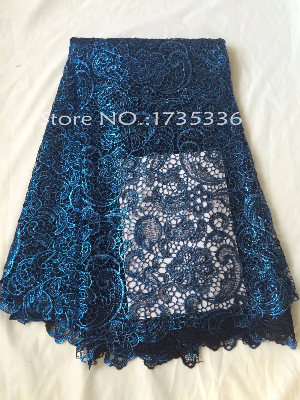 High quality african guipure cord lace fabric, corded lace fabric 5yards one piece BLUE+GOLD L703
High quality african guipure cord lace fabric, corded lace fabric 5yards one piece BLUE+GOLD L703