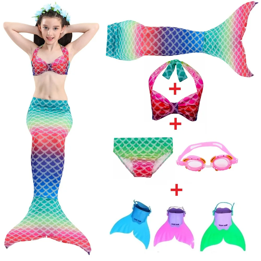 Mermaid Tail For Swimming Cosplay Suit For Kids Girls Bathing Bikini Set Costume Swimmable Little Children Mermaid with Fin
Mermaid Tail For Swimming Cosplay Suit For Kids Girls Bathing Bikini Set Costume Swimmable Little Children Mermaid with Fin
