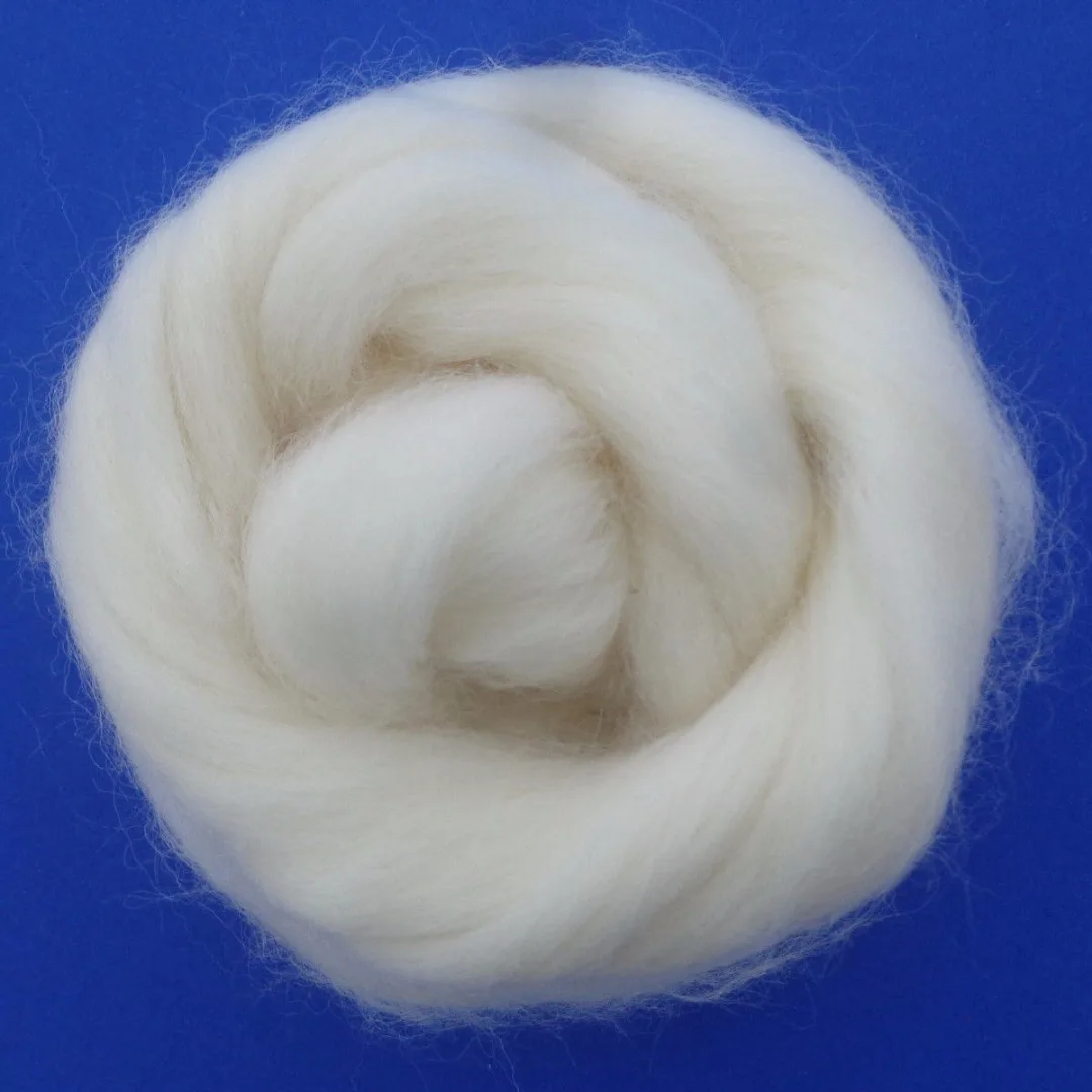 1pc 100% Shetland Natural Cream White Wool Fiber 100g Mayitr Wool Roving / Felting Needle Felting for DIY Crafts