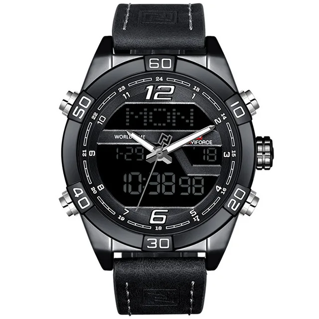Men's belt digital pointer double display date quartz luminous table men's watch
Men's belt digital pointer double display date quartz luminous table men's watch