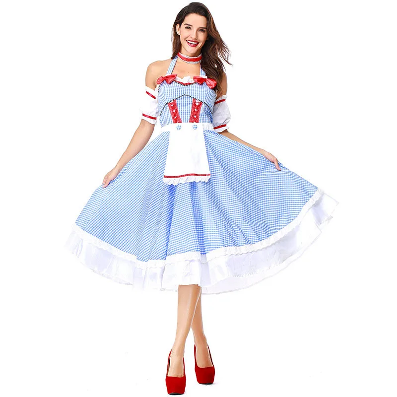 Adult Women Halloween Wizard Of OZ Dorothy & Kansas Girls Costume Blue Plaid Dress Group Couples Theme Cosplay Wear For Ladies
Adult Women Halloween Wizard Of OZ Dorothy & Kansas Girls Costume Blue Plaid Dress Group Couples Theme Cosplay Wear For Ladies