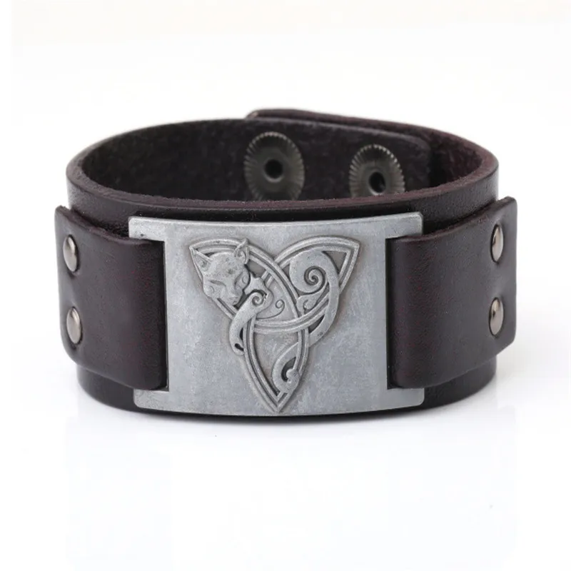 Bracelet For Female Male Viking Jewelry Wily Fox And Triskele Pattern Cool Leather Bangle Gift Choose Provide Dropshipping
Bracelet For Female Male Viking Jewelry Wily Fox And Triskele Pattern Cool Leather Bangle Gift Choose Provide Dropshipping
