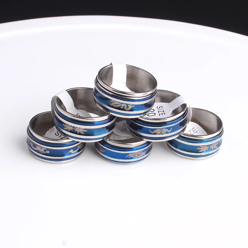 12mm blue random multi pattern rotation 316L Stainless Steel wedding rings for men women wholesale
12mm blue random multi pattern rotation 316L Stainless Steel wedding rings for men women wholesale