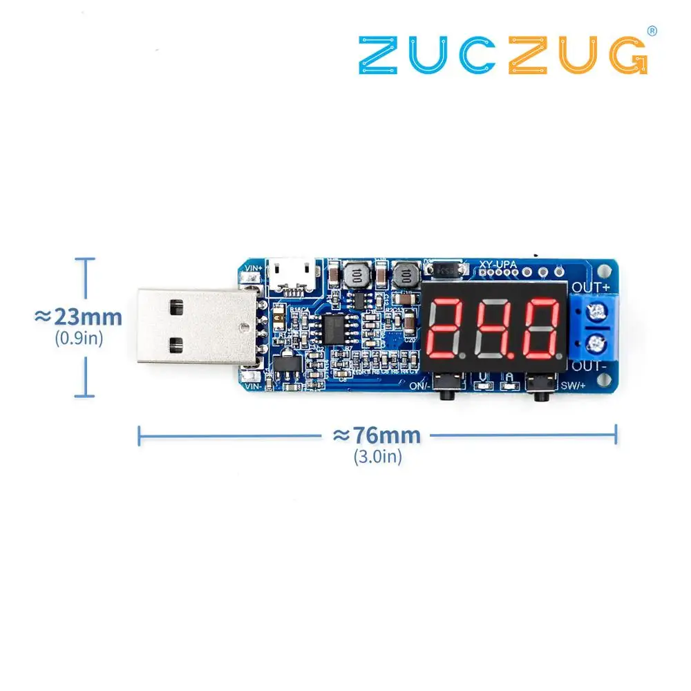 Digital Control USB Voltage Regulating Module 5V to 3.3V 9V 12V 24V Desktop Power Module XY-UPA
Digital Control USB Voltage Regulating Module 5V to 3.3V 9V 12V 24V Desktop Power Module XY-UPA