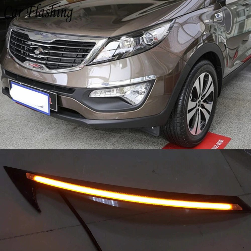 Car flashing 2PCS LED Daytime Running Light With turn Signal Relay Car Headlight Eyebrow Decoration For Kia Sportage 2011 - 2015
Car flashing 2PCS LED Daytime Running Light With turn Signal Relay Car Headlight Eyebrow Decoration For Kia Sportage 2011 - 2015