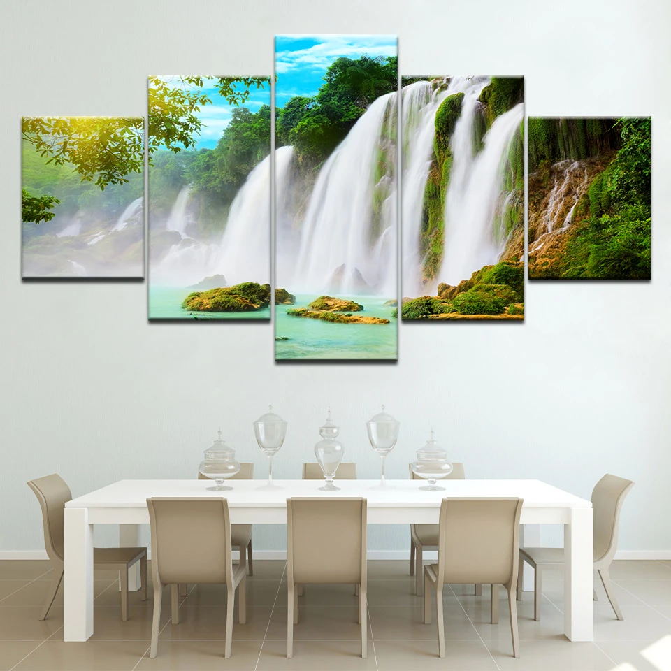 Waterfall Wall Stickers 5 piece Wallpapers modern Modular Poster art Canvas painting for Living Room Home Decor
Waterfall Wall Stickers 5 piece Wallpapers modern Modular Poster art Canvas painting for Living Room Home Decor