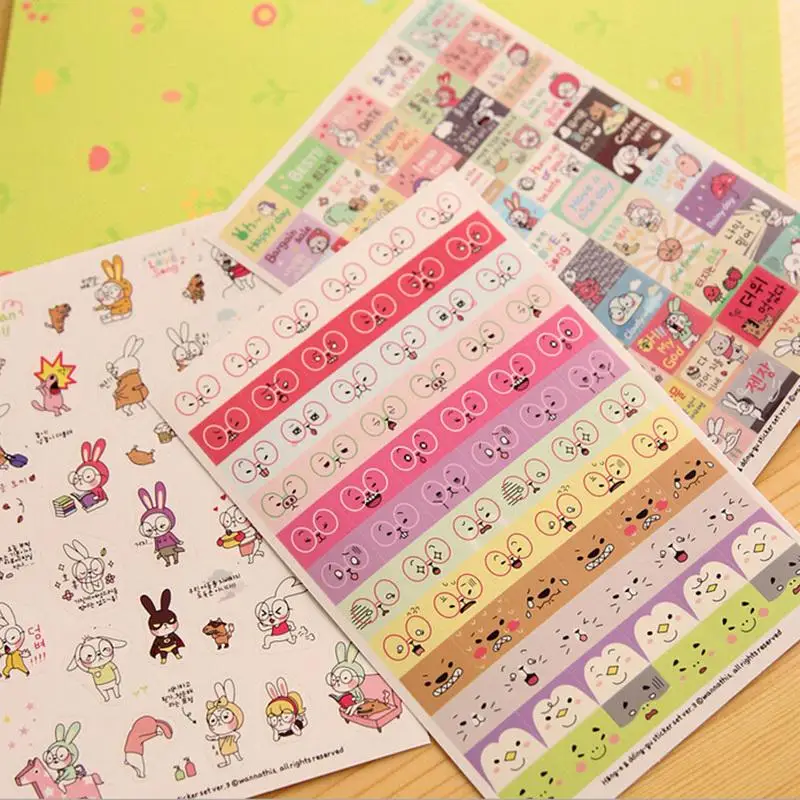 6 Sheets Cute Diary Book Scrapbook Calendar Notebook Stickers Kawaii Cartoon Rabbit Print Toy Stickers for Kids
6 Sheets Cute Diary Book Scrapbook Calendar Notebook Stickers Kawaii Cartoon Rabbit Print Toy Stickers for Kids