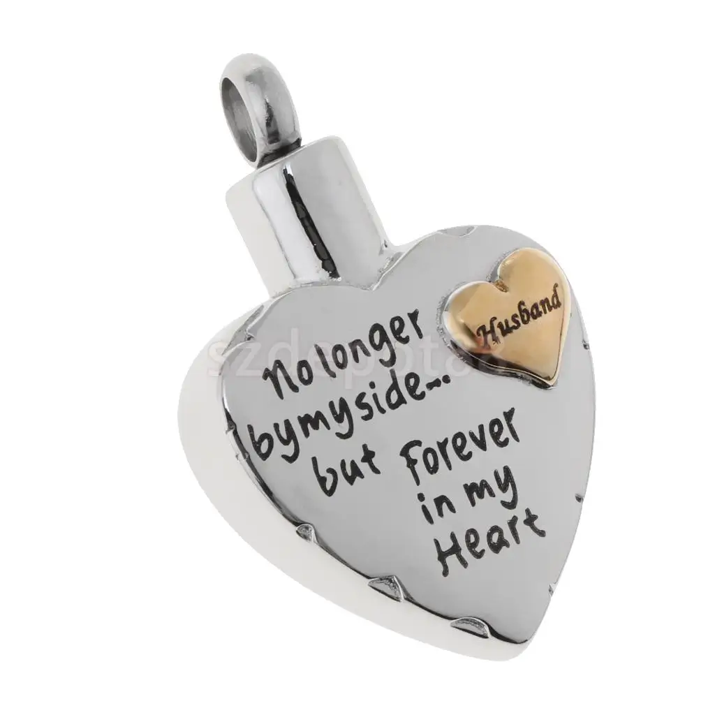 Dad Mom Son Sister Daughter Family Members Love Heart Cremation Urn Stainless Steel Pendant Forever In My Heart