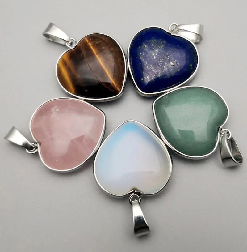 Fashion Natural stone heart Necklace pendant Electroplate silver rim For Jewelry making 10pcs Fashion accessories wholesale
Fashion Natural stone heart Necklace pendant Electroplate silver rim For Jewelry making 10pcs Fashion accessories wholesale