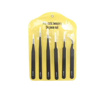 6Pcs Non-slip ESD Tweezers Set Stainless Steel Anti-static Precision Tweezers For Electronic Mobile Phone Repair Tools Kit
6Pcs Non-slip ESD Tweezers Set Stainless Steel Anti-static Precision Tweezers For Electronic Mobile Phone Repair Tools Kit