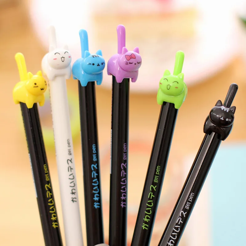 2 pcs/lot Cartoon Press Cat Gel Pens for writing Cute Dog 0.5 mm Black Ink neutral pen School supplies Stationery gift escolar
2 pcs/lot Cartoon Press Cat Gel Pens for writing Cute Dog 0.5 mm Black Ink neutral pen School supplies Stationery gift escolar