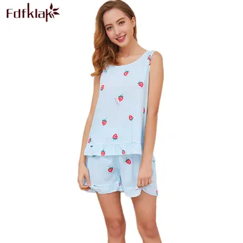 Fdfklak Girl's sleepwear pajamas set sleeveless summer pijama shorts pyjamas women print nightwear pijamas women home clothes
Fdfklak Girl's sleepwear pajamas set sleeveless summer pijama shorts pyjamas women print nightwear pijamas women home clothes