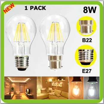 2 year warranty 1PACK 120V 220V 230V 240V 8W LED filament bulb 360 degree a60 a19 E27 B22 bayonet COB led retro edision bulbs
2 year warranty 1PACK 120V 220V 230V 240V 8W LED filament bulb 360 degree a60 a19 E27 B22 bayonet COB led retro edision bulbs