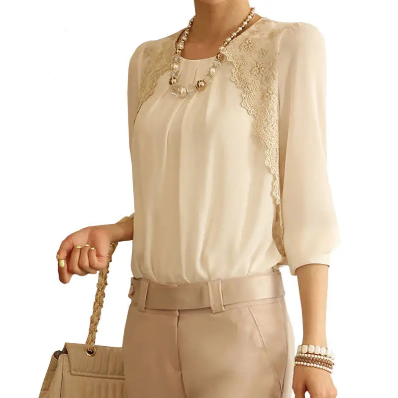 New Fashion Women's Summer White Solid Casual Slim Chiffon Lace Long Sleeve O-Neck Shirt S-XL
New Fashion Women's Summer White Solid Casual Slim Chiffon Lace Long Sleeve O-Neck Shirt S-XL