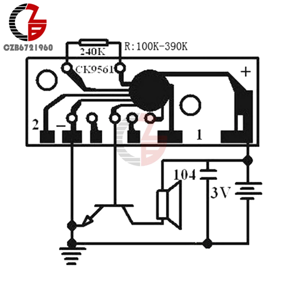 10PCS Voice Module KD9561 CK9561 Alarm Module 4 Kind of Sound DIY Kit