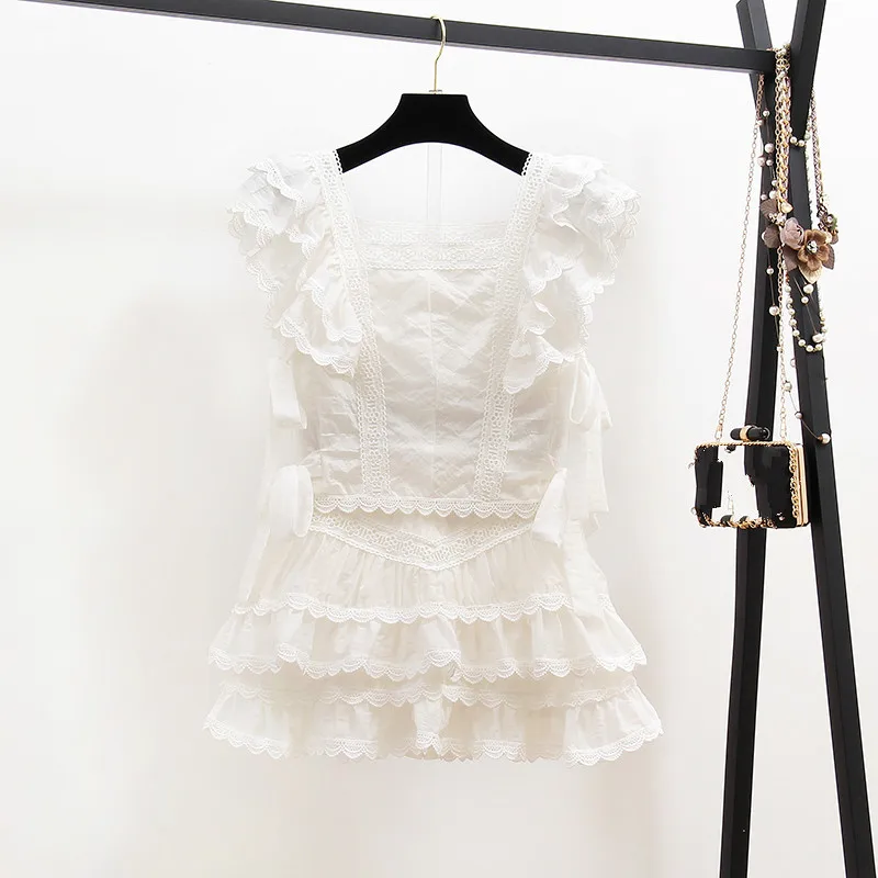 Holiday and Vocation Women Summer Sets White Sleeveless Ruffled Top and A-line Mini Skirts 2 Piece Sexy Clothes Sets
Holiday and Vocation Women Summer Sets White Sleeveless Ruffled Top and A-line Mini Skirts 2 Piece Sexy Clothes Sets