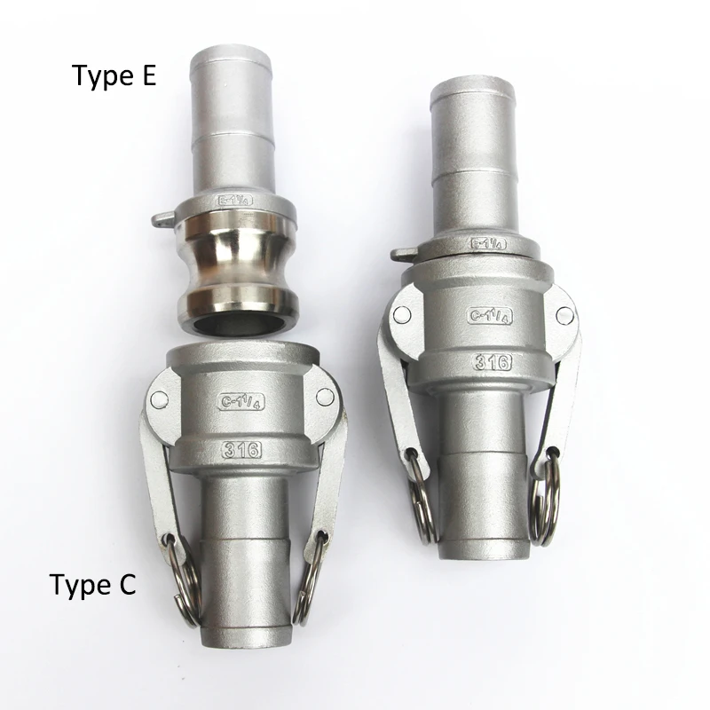 2" to 4" Type C+E 304 Stianless Steel Camlock Coupling with Hosetail Shank Fitting
2" to 4" Type C+E 304 Stianless Steel Camlock Coupling with Hosetail Shank Fitting