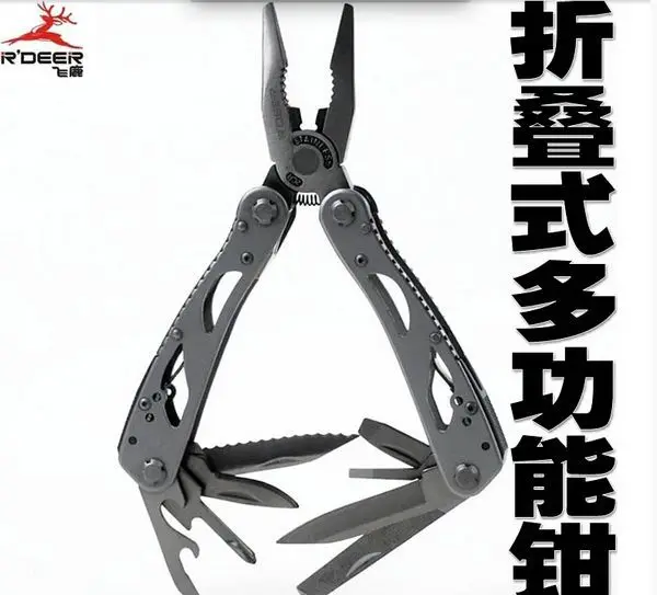 

R'DEER made in hongkong high grade folding type stainless steel multi functional plier hand tools NO.RT-2338 freeshipping