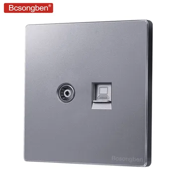 Bcsongben 2 Gang Weak electricity class wall socket Silver gray Nordic simple panel TV Computer socket outlet J2-DNDS
Bcsongben 2 Gang Weak electricity class wall socket Silver gray Nordic simple panel TV Computer socket outlet J2-DNDS