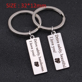 Fashion Keychain Engraved Drive Safely Handsome /Beautiful I Love You For Husband Boyfriend Gift Driver Key Tag Holder
Fashion Keychain Engraved Drive Safely Handsome /Beautiful I Love You For Husband Boyfriend Gift Driver Key Tag Holder
