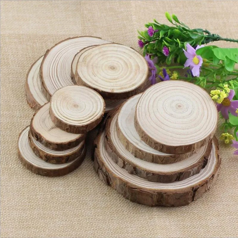 2018 New 10pcs 5-6CM 6-7CM Wood Log Slices Discs Cutout Circle Round Large Wood Disks Wedding Ring Jewelry Decor Wooden Display
2018 New 10pcs 5-6CM 6-7CM Wood Log Slices Discs Cutout Circle Round Large Wood Disks Wedding Ring Jewelry Decor Wooden Display