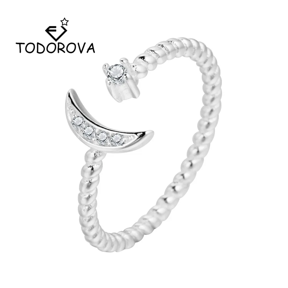 Todorova Simple Twisted Rope Crescent Moon Knuckle Ring Female Silver Adjustable CZ Crystal Rings for Women Fashion Jewelry
Todorova Simple Twisted Rope Crescent Moon Knuckle Ring Female Silver Adjustable CZ Crystal Rings for Women Fashion Jewelry