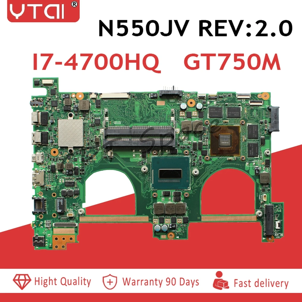 N550JV Motherboard For ASUS N550JK N550JV Laptop Motherboard REV2.0 i7-4700HQ CPU GT750M 2G DDR3L HM86 mainboard 100% tested
N550JV Motherboard For ASUS N550JK N550JV Laptop Motherboard REV2.0 i7-4700HQ CPU GT750M 2G DDR3L HM86 mainboard 100% tested